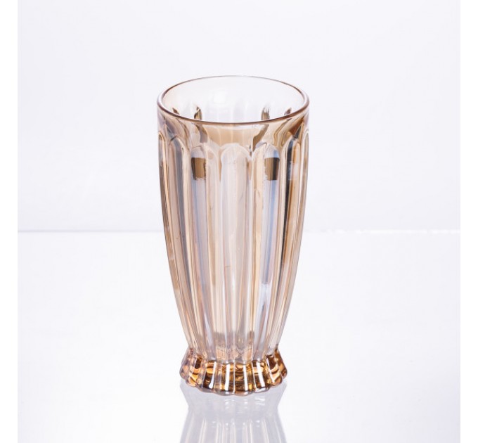 Набір для напоїв глечик та 6 склянок із товстого скла, коричневий