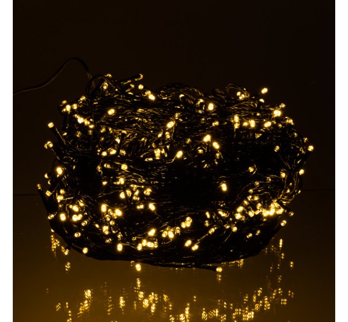 Гірлянда Нитка вулична 1000 LED 100 м чорна, жовтий