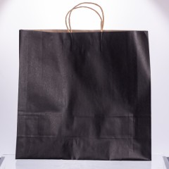 Подарунковий пакет 42*14*40 см крафтовий 12 штук в упаковці, чорний