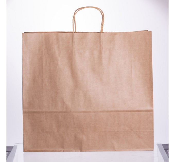 Подарунковий пакет 43*14*40 см крафтовий 12 штук в упаковці, бежевий