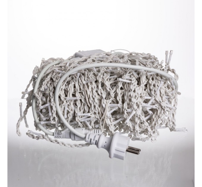 Гірлянда Бахрома вулична 600 LED 36 м від мережі біла нитка, мультиколір