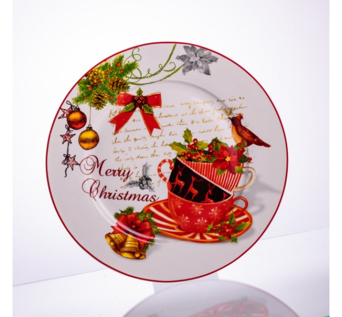 Набір тарілок Merry Christmas порцелянових 7 штук 26,5/19 см
