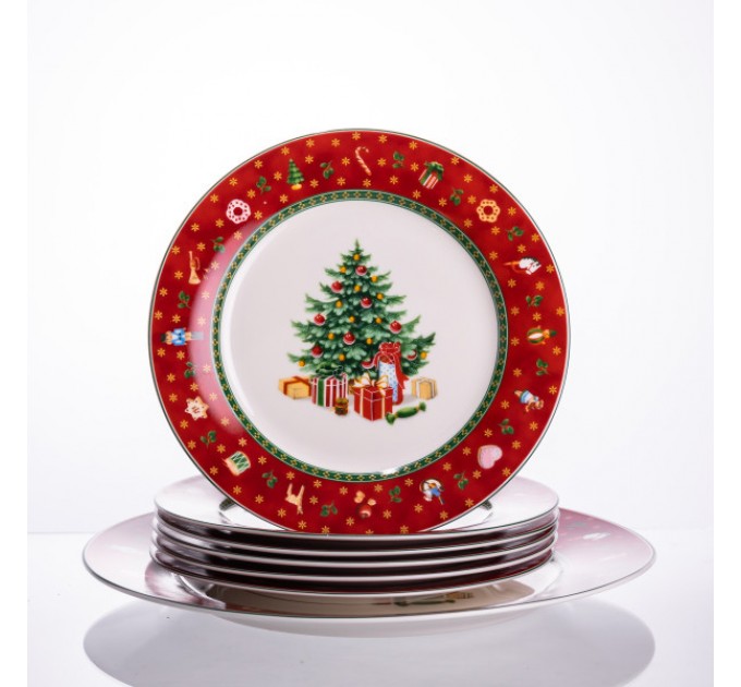 Набір тарілок Christmas фарфорових 7 штук 26,5/19 см