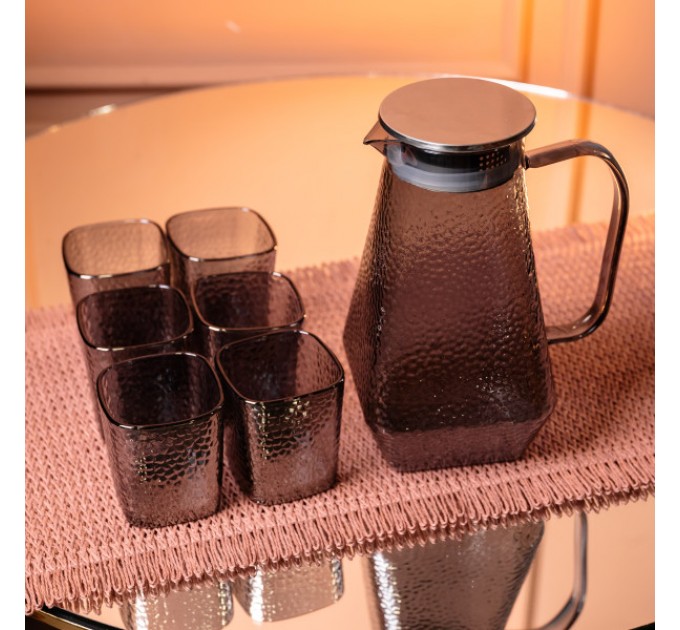 Набір глечик зі склянками 1,8/0,2 л фактурний, сірий