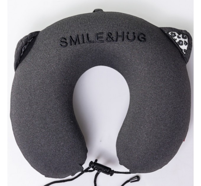 Подушка для шиї Smile&Hug U-подібна, темно-сірий