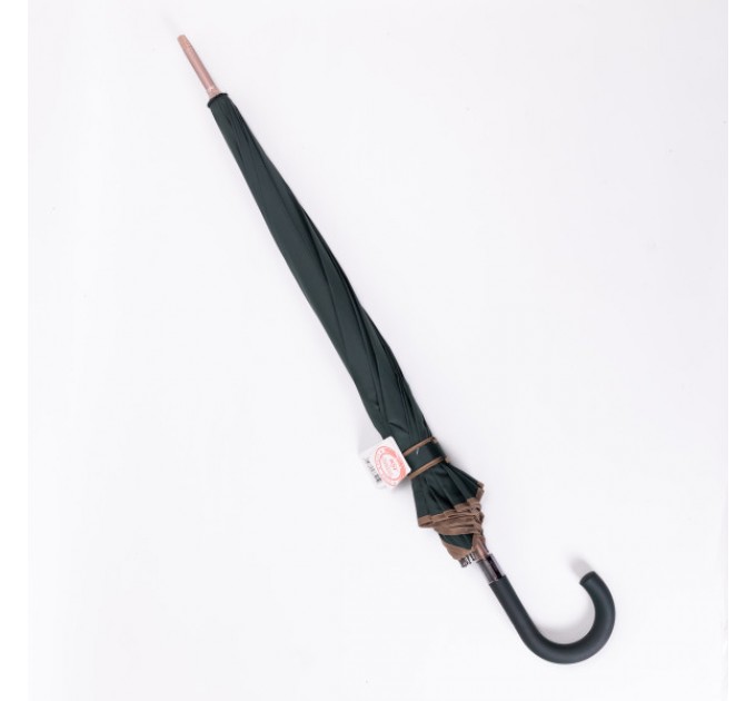 Зонт-трость полуавтомат сложный 120 см, зеленый