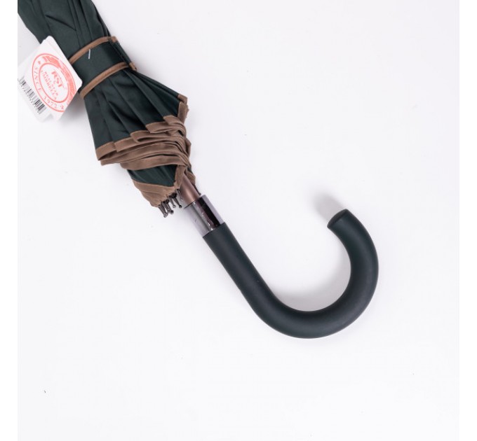 Зонт-трость полуавтомат сложный 120 см, зеленый