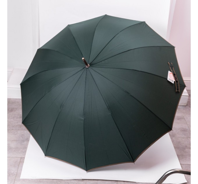 Зонт-трость полуавтомат сложный 120 см, зеленый