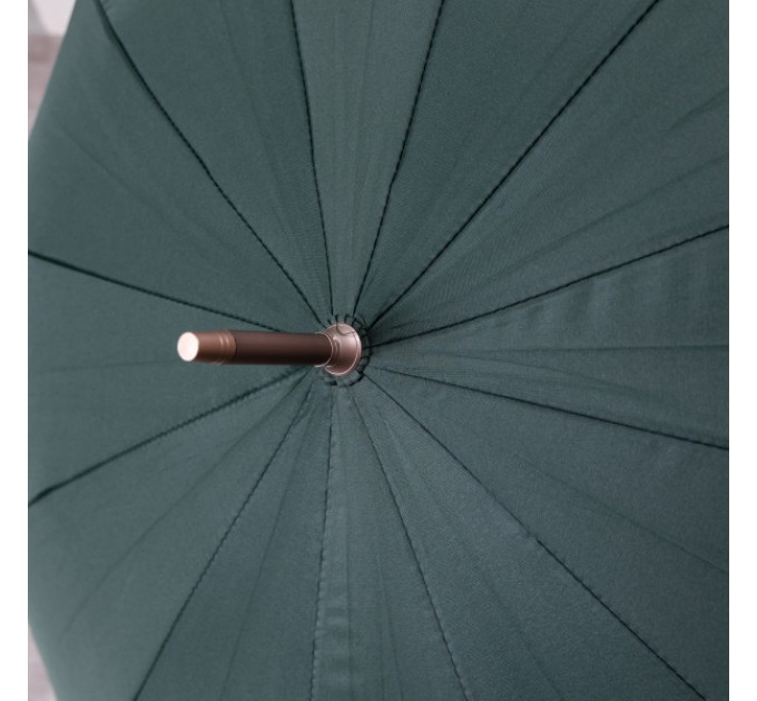 Зонт-трость полуавтомат сложный 120 см, зеленый