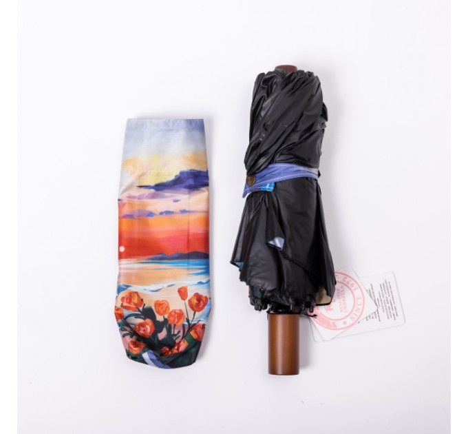 Парасоля механічна складна 100 см, різні кольори