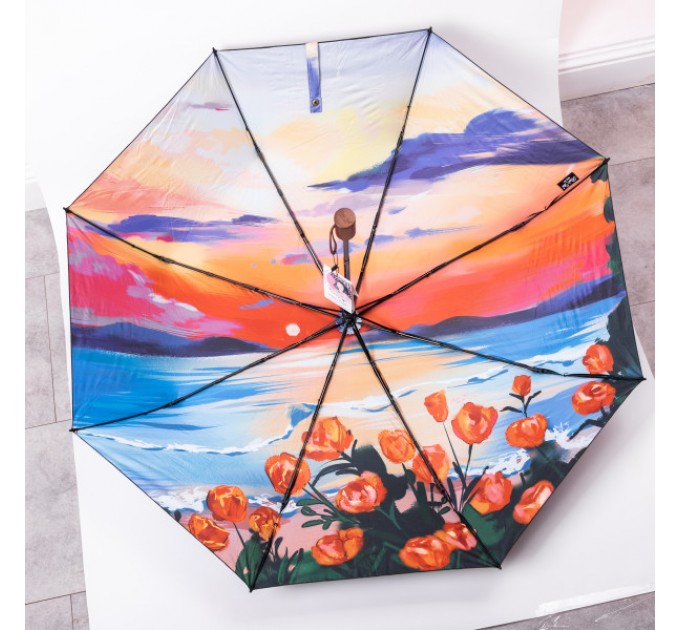 Парасоля механічна складна 100 см, різні кольори