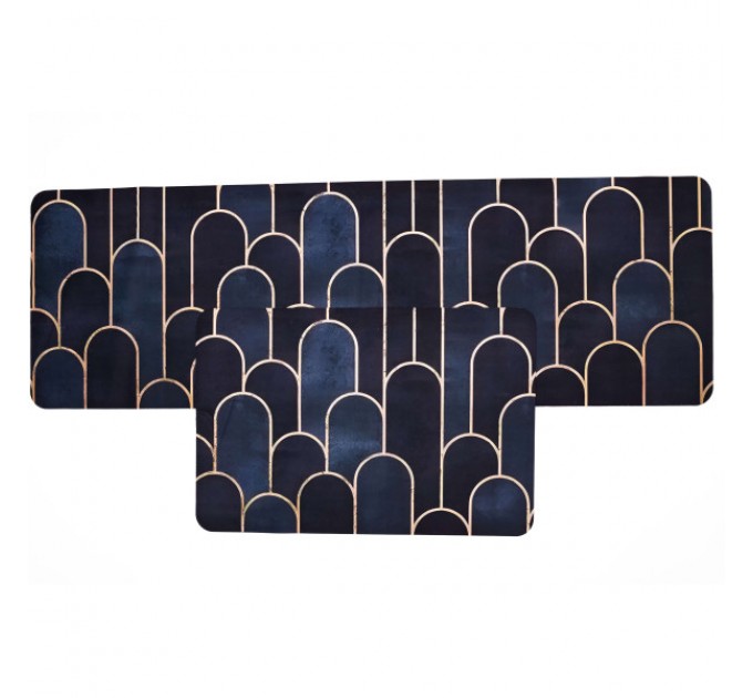 Набір килимків для кухні 2шт 116*38см/57*38 см, синій