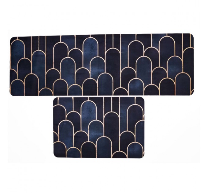 Набір килимків для кухні 2шт 116*38см/57*38 см, синій