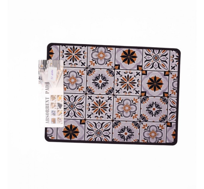 Килимок для сушки посуду антиковзкий 37,5*13 см, сірий