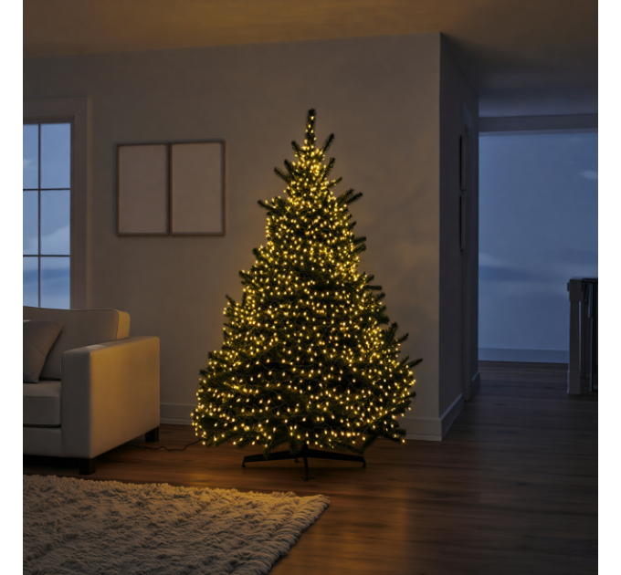 Гірлянда Нитка вулична 1000 LED 100 м чорна, жовтий