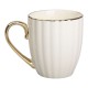 Чашка керамическая 420 мл с золотой ручкой, бежевый