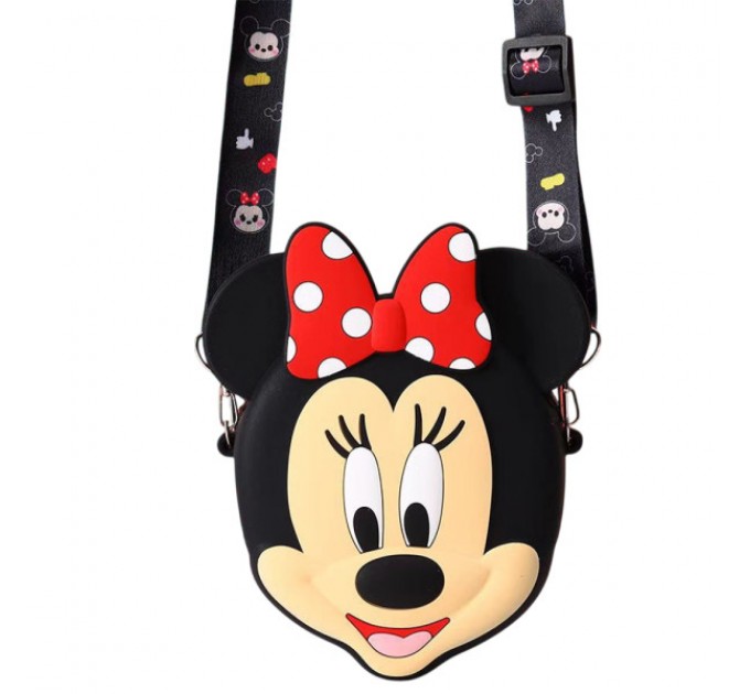 Сумочка-гаманець Мінні Маус силіконова на блискавці 15*13*3 см, чорний Сумочка-гаманець Мінні Маус силіконова на блискавці 15*13*3 см, чорний