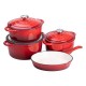 Набор посуды для приготовления чугунный 2/3/4/1 л красный