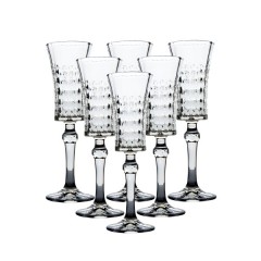 Набір келихів для шампанського на високій ніжці під кришталь 6 штук по 145 мл, прозорий