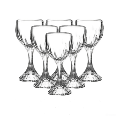 Набір келихів для вина на масивній ніжці 6 штук по 157 мл, прозорий