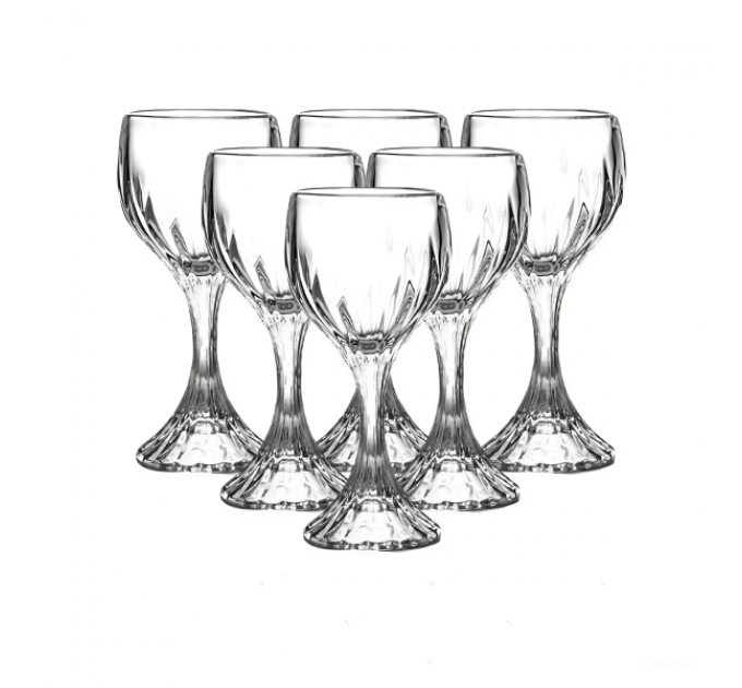 Набор бокалов для вина на массивной ножке 6 штук по 157 мл, прозрачный