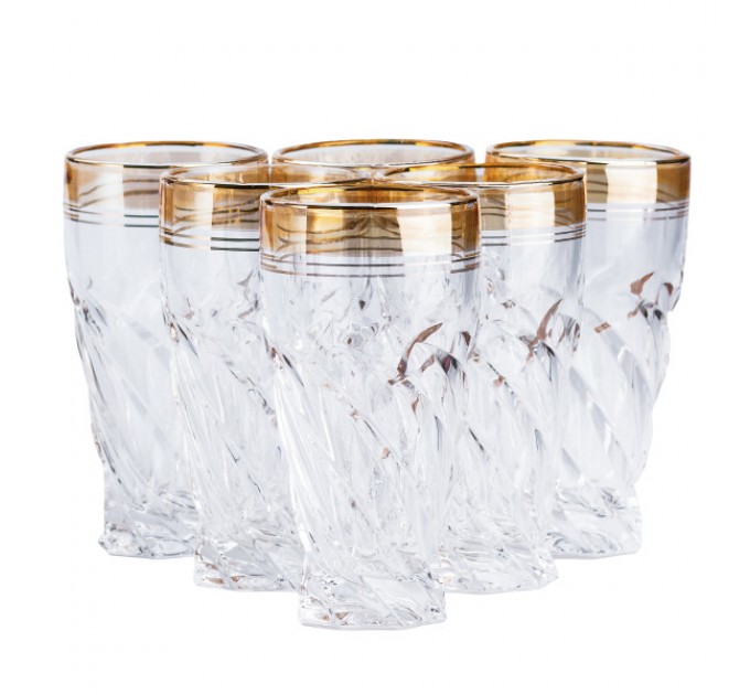 Набір склянок Vermont фігурних високих 6 штук по 250 мл, жовтий