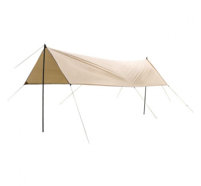 Тент туристичний натяжний зі стійками, бежевий