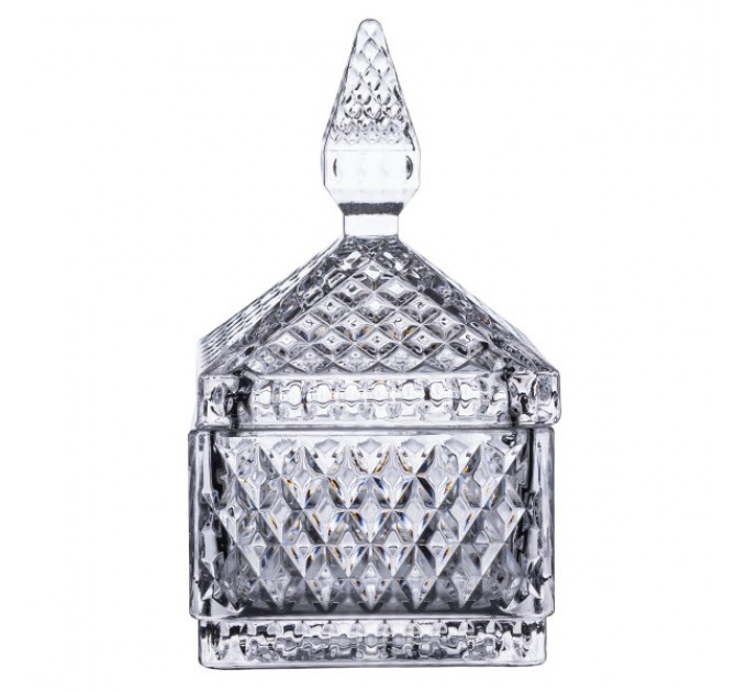 Сахарница с крышкой из хрустального стекла в восточном стиле