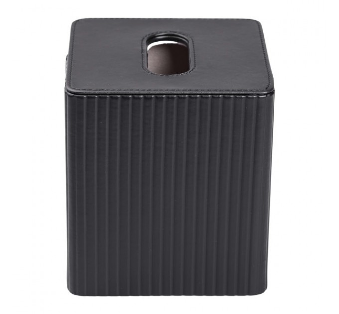 Серветниця з екошкіри 13х13х14,7 см, чорний Серветниця з екошкіри 13х13х14,7 см, чорний