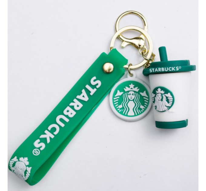 Брелок для ключей Старбакс 3,5*4,5 см, белый