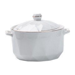 Супниця керамічна 1 л в скандинавському стилі, білий