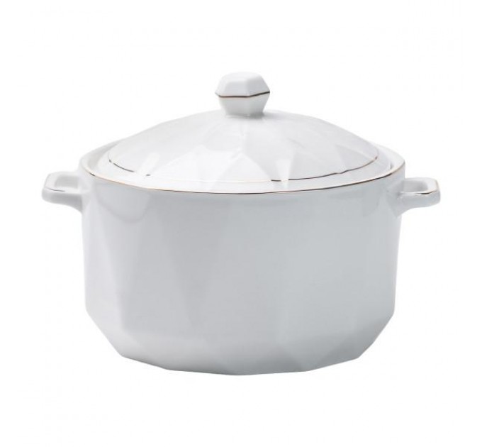 Супниця керамічна 2,2 л в скандинавському стилі, білий