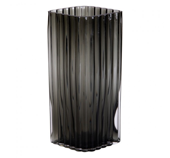 Ваза для квітів Diamond скляна 28 см, сірий