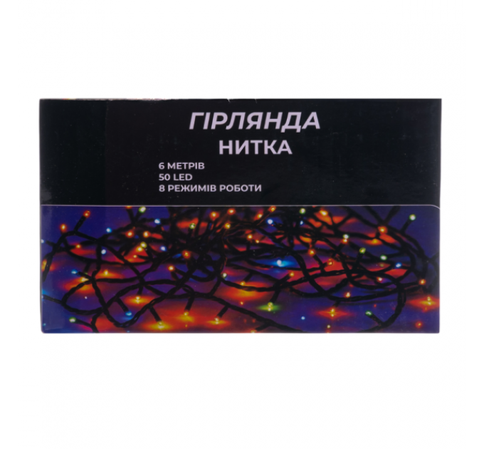 Гірлянда Нитка 50 LED 6 м прозора, жовтий