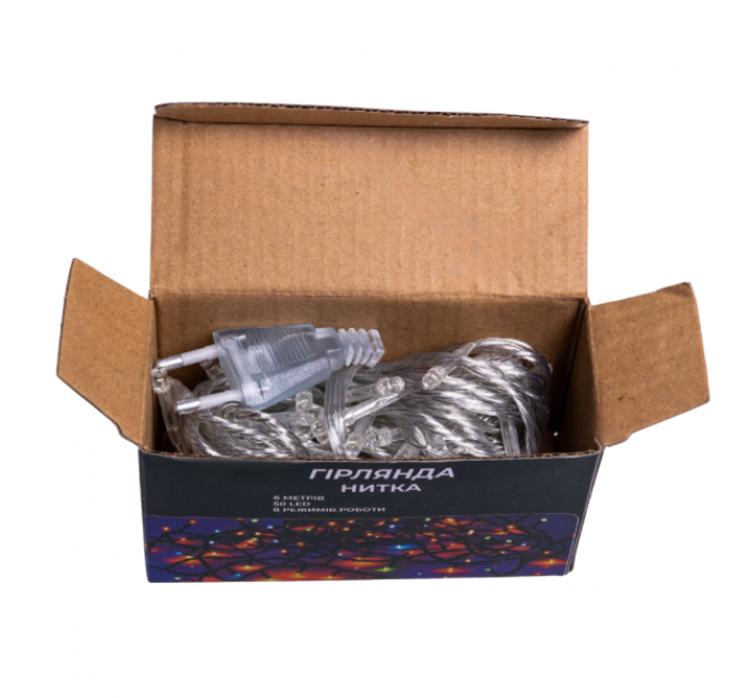 Гірлянда Нитка 50 LED 6 м прозора, жовтий