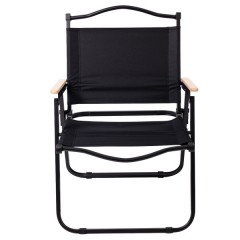 Стілець для кемпінгу складаний 46*54*75 см з алюмінієвим каркасом, чорний