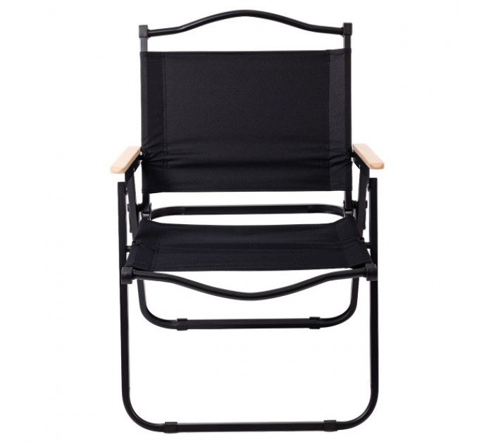 Стілець для кемпінгу складаний 46*54*75 см з алюмінієвим каркасом, чорний