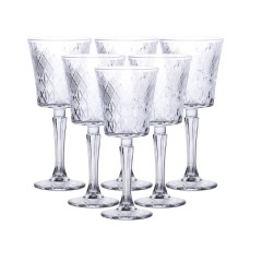 Набір келихів для вина 6 штук по 225 мл на ніжці під кришталь, прозорий Набір келихів для вина 6 штук по 225 мл на ніжці під кришталь, прозорий