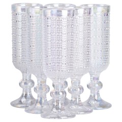 Набір келихів для шампанського 6 штук по 160 мл із товстого скла, прозорий Набір келихів для шампанського 6 штук по 160 мл із товстого скла, прозорий