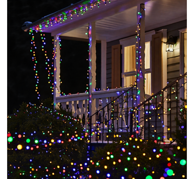 Гірлянда Нитка вулична 500 LED 50 м чорна, мультиколор