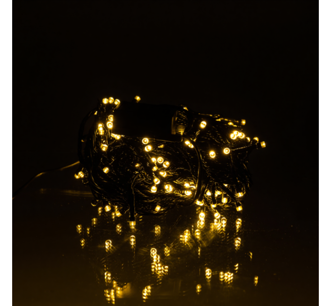 Гірлянда Нитка 180 LED 18 м чорна, жовтий