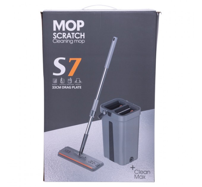 Комплект для прибирання швабра плоска та відро з віджимом