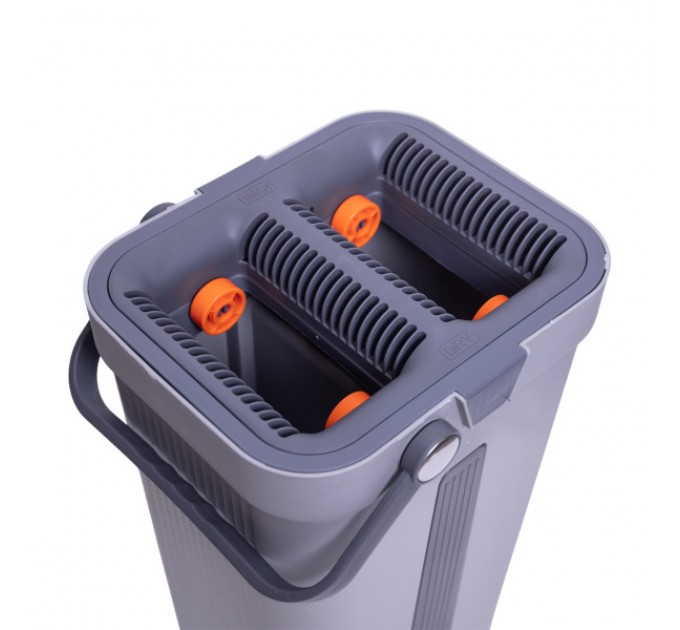 Комплект для прибирання швабра плоска та відро з віджимом