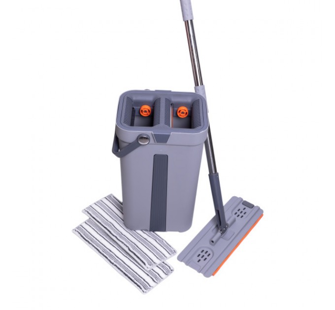 Комплект для прибирання швабра плоска та відро з віджимом