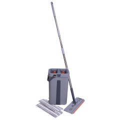 Комплект для прибирання швабра плоска та відро з віджимом