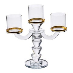 Підсвічник канделябр YIMI скляний на 3 свічки 23.5 см