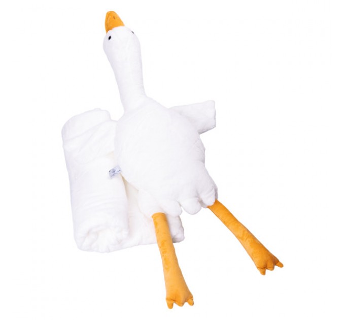 Гусь-обнімусь 3в1 плед подушка-іграшка, білий