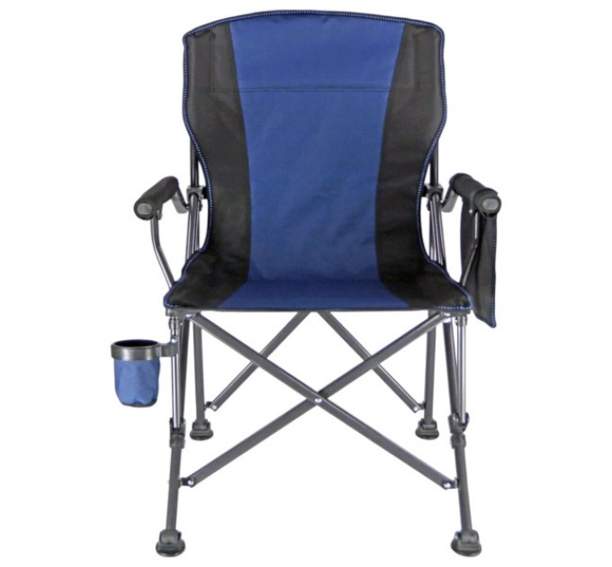 Кресло туристическое раскладное 60*57*92 см с подлокотниками, синий