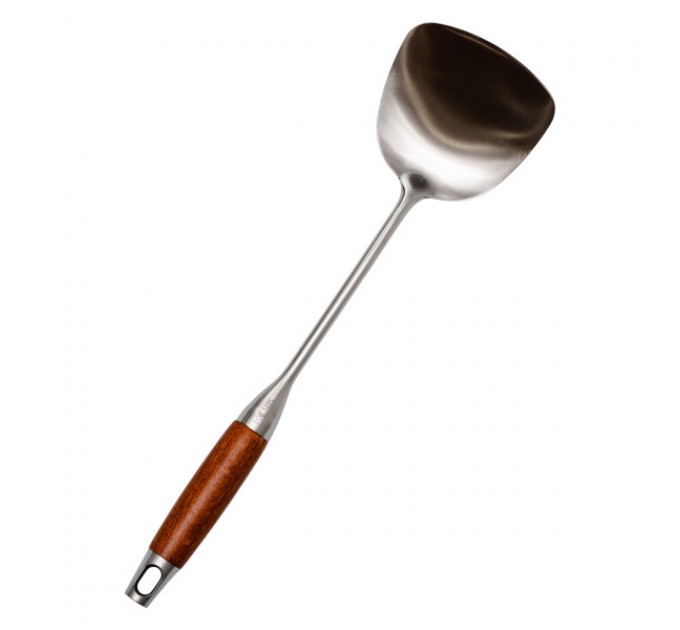 Лопатка для глаза Generous из нержавеющей стали с деревянной ручкой