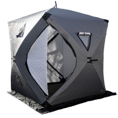 Намет-куб для зимової риболовлі тришаровий 210*210*210 см, сірий
